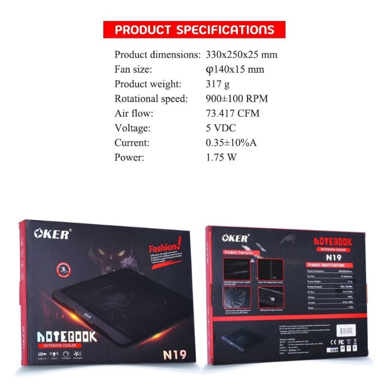 ภาพสินค้าพัดลมรองโน๊ตบุ๊ค Notebook Cooler pad OKer รุ่นc516 จากร้าน ab_accessories บน Shopee ภาพที่ 6