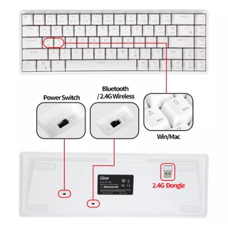 ภาพขนาดย่อของภาพหน้าปกสินค้าRoyal Kludge RK68 RGB Hotswap USB HUB คีย์บอร์ดเกมมิ่งคีย์ไทย ไร้สายบลูทูธและมีสาย เปลี่ยนสวิตซ์ได้ เลเซอร์ไทย - English จากร้าน gaming_planet_official_store บน Shopee ภาพที่ 7