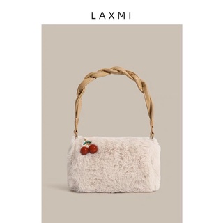 [ Pre-Order💕] กระเป๋าสะพายข้าง LAXMI ขนนุ่มนิ่ม ซิปเชอรี่ 🍒