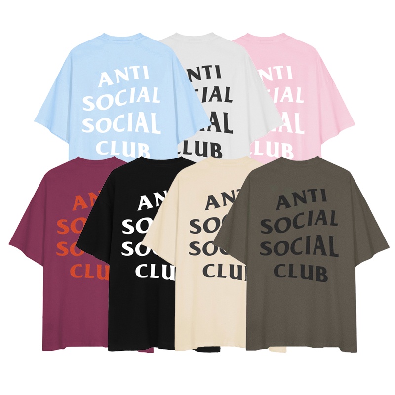 ANTI SOCIAL SOCIAL CLUB เสื้อยืดแขนสั้น ผ้าฝ้ายแท้ พิมพ์ลายโลโก้ SOCIAL ...