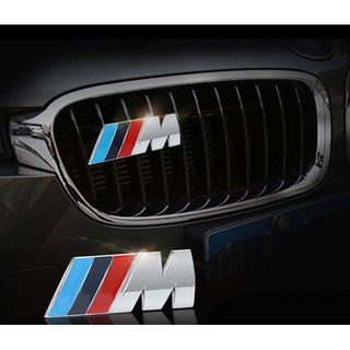สินค้า โลโก้ เพจ เอ็ม ติดกระจังหน้า บีเอ็ม งานโลหะ metal /// M front grille logo chrome logo sticker for BMW M 1 3 4 5 6 7 M3