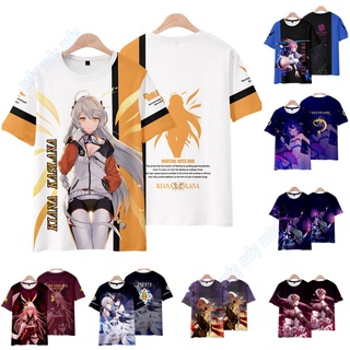 เสื้อยืดแขนสั้นลําลอง คอกลม พิมพ์ลายอนิเมะ Honkai Impact Yae Sakura Kiana Kaslana สําหรับผู้ชาย และผู้หญิง