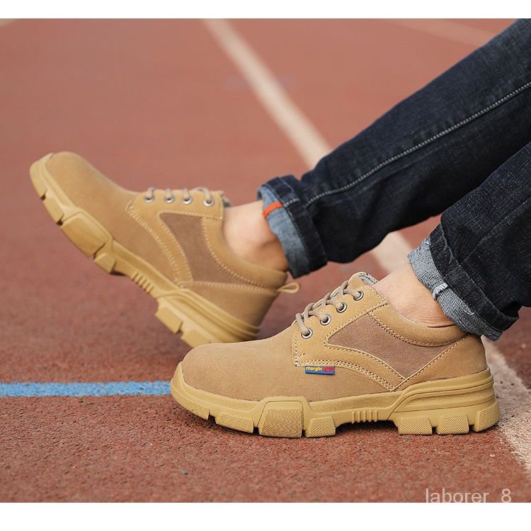 【work shoes】Summer Safety Shoes Men's and Women's Steel Toe Cap Anti