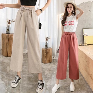 กางเกงวอม Korea style 🎉มีกระเป๋า2ข้าง🎉ผ้านิ่มใส่สบาย  ยาว 80cm  สะโพก 40นิ้ว เอว 24-35นิ้ว