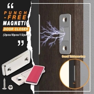 1Pcs Magnetic Door Closers,Ultra-thin Furniture Cabinet Locks,เฟอร์นิเจอร์แม่เหล็กล็อคประตู,สกรู/สติกเกอร์เจาะ-ฟรีประตูหยุด