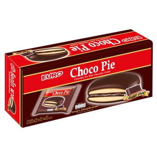 ราคาEURO Choco Pie ยูโร่ ช็อกโกพายสอดไส้ชอคโกแลต ขนาด 17 กรัม บรรจุ 12 ซอง