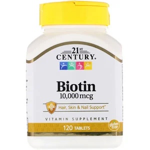 ถูกที่สุด✈️ของแท้พร้อมส่ง‼️ 21st Century, Biotin, 10000 mcg, 120 tablets, ไบโอติน บำรุงผมและเล็บ​