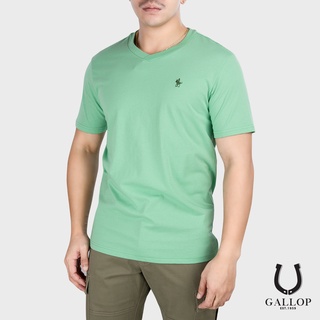 [S-5XL] GALLOP : เสื้อยืดคอวีแขนสั้น BASIC -T-SHIRT (V-necked) GNP9001 สีเขียวมิ้นท์