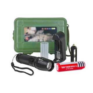 โปรโมชั่น : CREE XML T6 LED Zoomable Flashlight Torch 5 Modes ไฟฉาย แรงสูง ซูมได้ พร้อมอุปกรณ์ครบชุด พร้อมถ่านชาร์จ4800mah