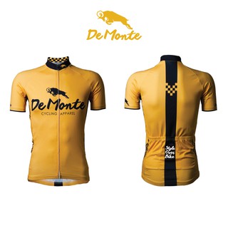 DeMonte Cycling เสื้อจักรยานผู้ชาย สีเหลือง เนื้อผ้า Microflex ระบายอากาศดีมาก