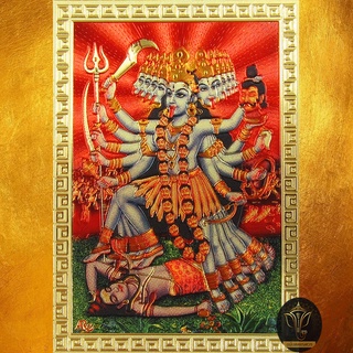 Ananta Ganesh ® รูป แผ่นทองพระแม่กาลี (เน้นชัยชนะทั้งปวง เงินทองมั่งคั่ง) ทุรคา ผ่านพิธีสวดโบราณ A183 AG
