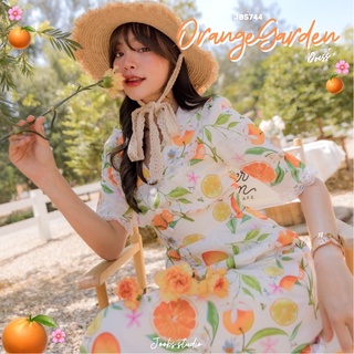 สินค้า #JBS744 Orange Garden Dress
