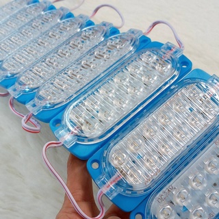 1 ชิ้น ไฟโมดุล LED 24 v.เม็ดไฟ 12 ชิฟ ไฟแต่งรถบรรทุก สว่างดีมาก ติดตั้งง่าย กันน้ำ 4 x 10.5 ซม.