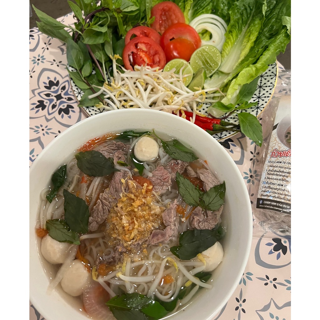 ก๋วยเตี๋ยวน้ำใส-เฝอเส้นเล็ก-charm-siam-เส้นเหนียวนุ่ม-สูตรต้นตำหรับ