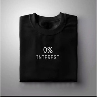 เสื้อแถลงการณ์ "ดอกเบี้ย 0%" unisex w1&lt;