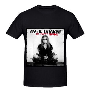 เสื้อยืดผ้าฝ้ายเสื้อยืดแขนสั้น ผ้าฝ้าย พิมพ์ลาย Avril Lavigne My Happy Ending Rock แฟชั่นสําหรับผู้ชาย 2022L XL  XXL 3XL