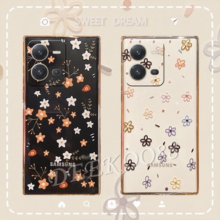 เคสโทรศัพท์มือถือ วีโว่ VIVO Y35 Y22 Y22S Y16 Y02S V25 5G V25e 4G Smartphone Casing TPU Softcase Lovely Small Flowers Phone Cell Case Camera Protection Cover VIVOY16 VIVOY35 VIVOV25