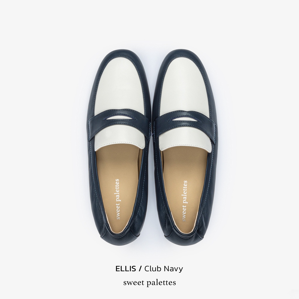 ภาพหน้าปกสินค้าSweet Palettes รองเท้าหนังแกะ ELLIS Club Navy จากร้าน sweetpalettes บน Shopee
