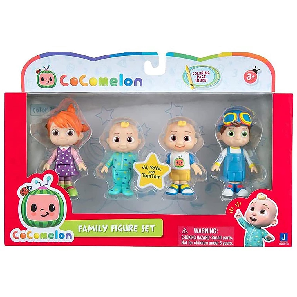 cocomelon-family-figure-set-4-pack-jj-tomtom-yoyo-ชุดฟิกเกอร์ครอบครัว-cocomelon-jj-tomtom-yoyo-4-แพ็ค