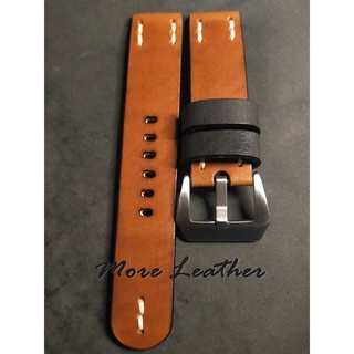 สินค้า More Leather สายนาฬิกาหนังแท้ 100% สายนาฬิกาแฮนด์เมดสไตล์วินเทจ แถมฟรีสปริง1คู่ ขนาด18mm,20mm,22mm,24mm,26mm