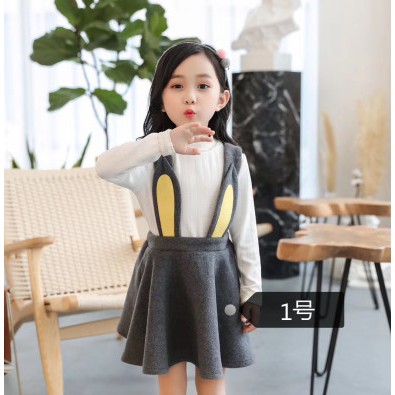 cute-กระโปรงเอี๊ยมเด็กหญิงน่ารักสไตล์เกาหลี-ไม่รวมเสื้อ-กระโปรงเอี๊ยมบานเด็กหญิง