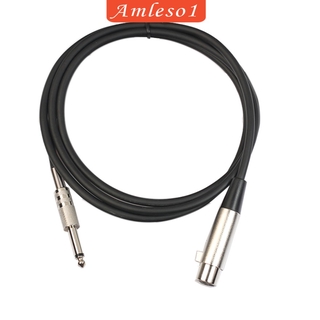 ( Amleso1 ) สายเคเบิ้ลไมโครโฟน 1 เมตร Xlr 3Pin Female To 1 / 4 นิ้ว ( 6 . 35 มม . ) Ts Mono