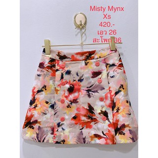 กระโปรงสั้น กระโปรงผ้าพิมพ์ลายดอก MISTY MYNX SIZE XS #MYX021