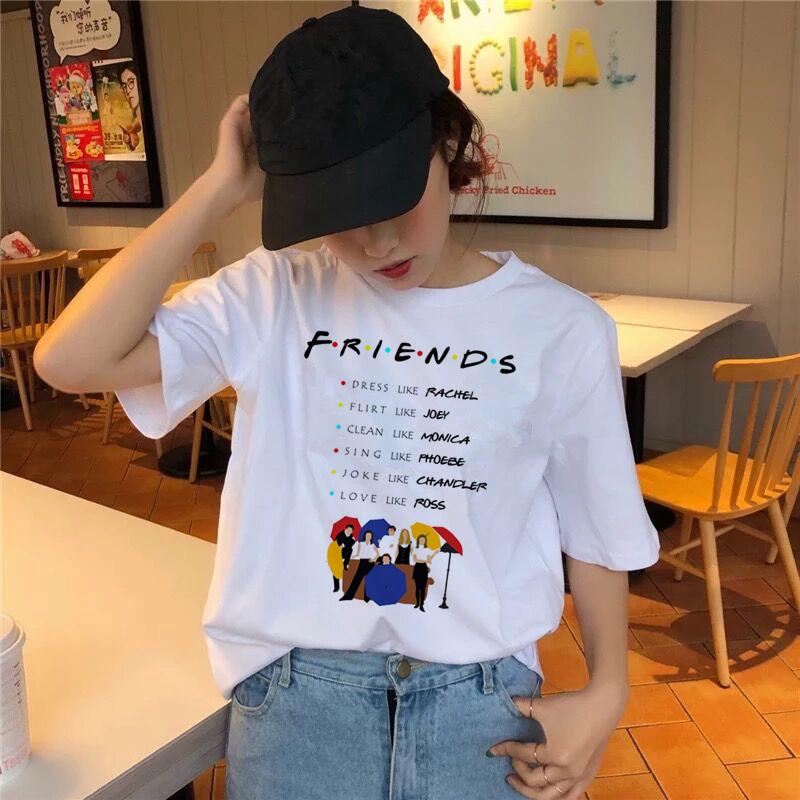 เสื้อยืดแขนสั้นพิมพ์ลายการ์ตูนแฟชั่นสตรี