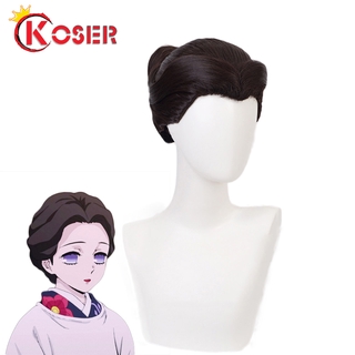 อนิเมะครับ Demon Slayer Kimetsu no Yaiba Tamayo Wig with Bun ดาบพิฆาตอสูร ชุดคอสเพลย์ วิก ผม Cosplay Costume ความร้อนทนผ