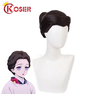 อนิเมะครับ Demon Slayer Kimetsu no Yaiba Tamayo Wig with Bun ดาบพิฆาตอสูร ชุดคอสเพลย์ วิก ผม Cosplay Costume ความร้อนทนผ