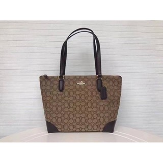 COACH ZIP TOP TOTE IN SIGNATURE CANVAS