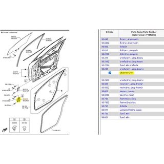 19.DB2M59240 บานพับประตูหน้าขวา ตัวล่าง มาสด้า 2 รุ่น 5 ประตู Mazda 2 ปี 2016 -2019 แท้ศูนย์ (MST)