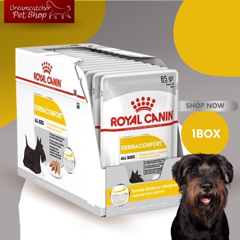 royal-canin-all-size-dermacomfort-pouch-1-box-อาหารเปียกสำหรับสุนัขผิวแพ้ง่ายยกกล่อง