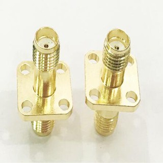 SMA Female to SMA Female Jack 4 Hole Flange RF อะแดปเตอร์เชื่อมต่อ