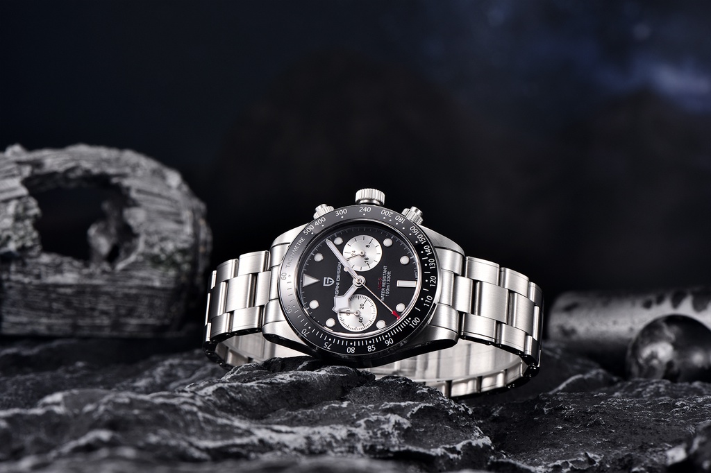 ข้อมูลเพิ่มเติมของ 100%เดิม Pagani Design แพนด้า ควอตซ์ นาฬิกาผู้ชาย Seiko VK64 โครโนกราฟ 10Bar นาฬิกาผู้ชายกันน้ํา นาฬิกาแฟชั่นผู้ชาย watch PD-1718