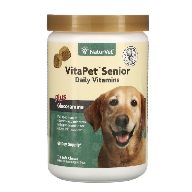 ภาพหน้าปกสินค้าพร้อมส่ง วิตามินรวม สุนัขสูงวัย หมาแก่ มีกลูโคซามีน Naturvet VitaPet Senior Daily Vitamins vita pet petnc จากร้าน lamapearlq บน Shopee
