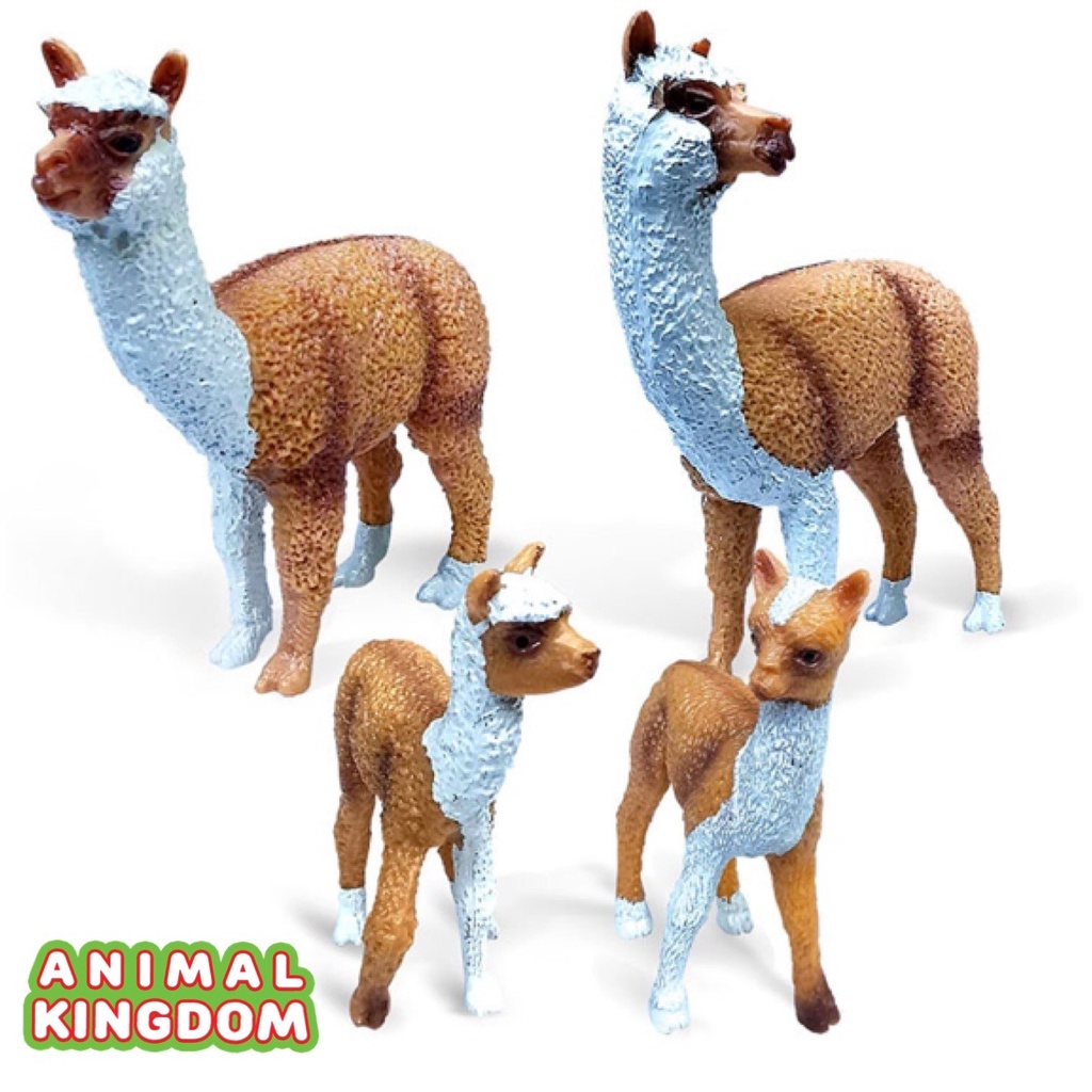 animal-kingdom-โมเดลัตว์-อัลปากา-ขาวแดง-พ่อแม่ลูก-ชุด-3-ตัว-จากหาดใหญ่