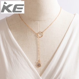 Small Jewelry Simple Small Circle Necklace Trendy Diamond Star Necklace for girls for women lo