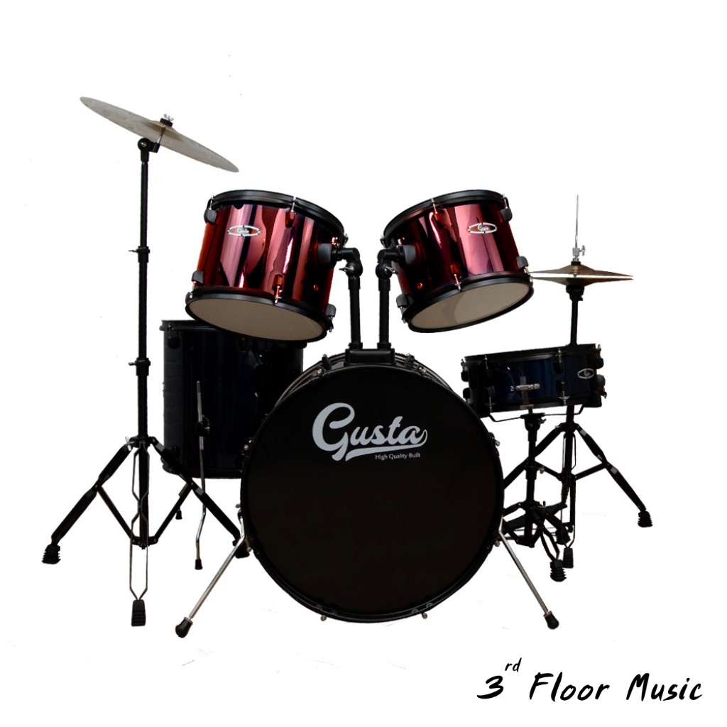 gusta-first-กลองชุด-acoustic-drums-แถมฟรี-เก้าอี้-ไม้กลอง-จากร้าน-3rd-floor-music