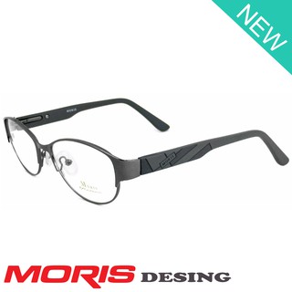MORIS แว่นตา รุ่น 3210 สีเทา กรอบแว่นตา ( สำหรับตัดเลนส์ ) วัสดุ สแตนเลสสตีล ขาสปริง