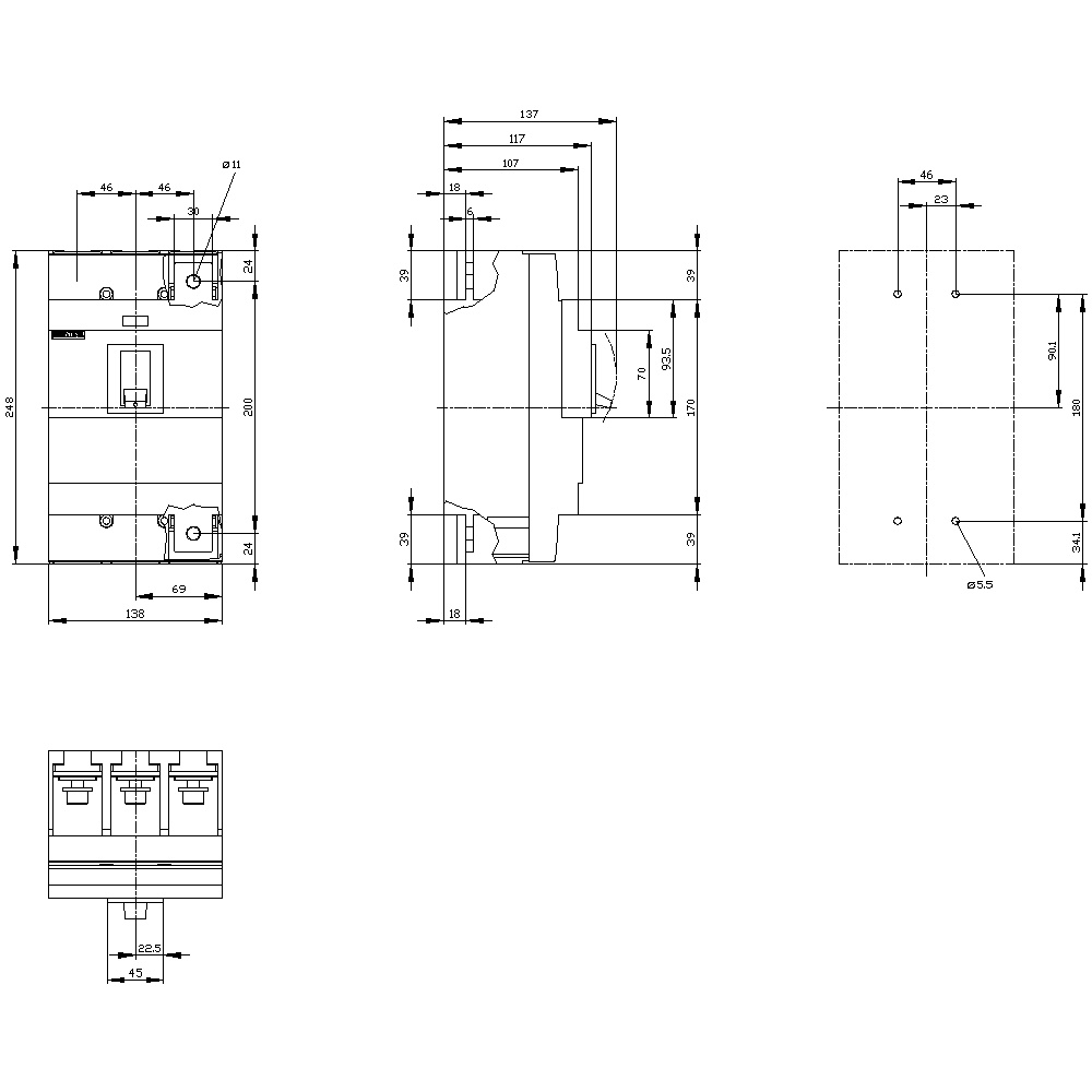 mccb-siemens-รุ่น-3vm-3p-พิกัดกระแส-400a-icu-up-to-55ka-at-415v