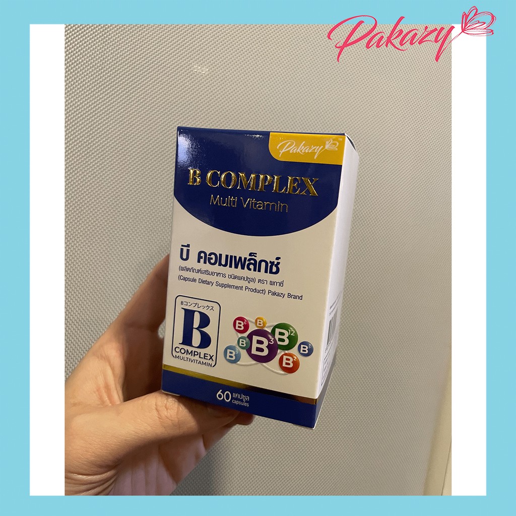 ภาพสินค้าPakazy B Complex Vitamin B วิตามินบีรวม 60 แคปซูล จากร้าน pakazy บน Shopee ภาพที่ 1