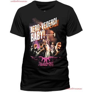 เสื้อยืดผ้าฝ้ายCOTTON แอโรสมิธ วงร็อค Aerosmith Aero-Vederci Baby T-Shirt เสื้อยืดผู้หญิง เสื้อยืดผู้ชาย เสื้อยืดคอกลม