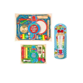 [วงดนตรี10ชิ้น] เครื่องดนตรีครบวง 10ชิ้น หลากรุ่น 488/1318/8964/33020 Melissa & Doug Band-in-a-Box ครบ รีวิวดีใน Amazon USA ไม้อย่างดี เสียงจริง พร้อมกล่องไม้