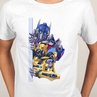 ๑◙Transformers Optimus Prime Bumblebee revenge of the fallen robot Short Sleeve T-shirt shirt O-Neck Men Fashion cotton