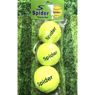 SPIDER ลูกเทนนิส รุ่นสไปเดอร์ TENNIS BALL ( 1 แพคมี 3 ลูก) -ลูกเทนนิส รุ่นสไปเดอร์ SPIDER TENNIS BALL  -บรรจุ :  1 แพคมี 3 ลูก ( 1 Pack contains 3 balls ) -ลูกเทนนิส สำหรับใช้ฝึกซ้อมตีเทนนิส ใช้ฝึกพื้นฐาน -หรือออกกำลังกายเบาๆ ซ้อมตีให้ได้เหงื่อ -หรือใช้สำ
