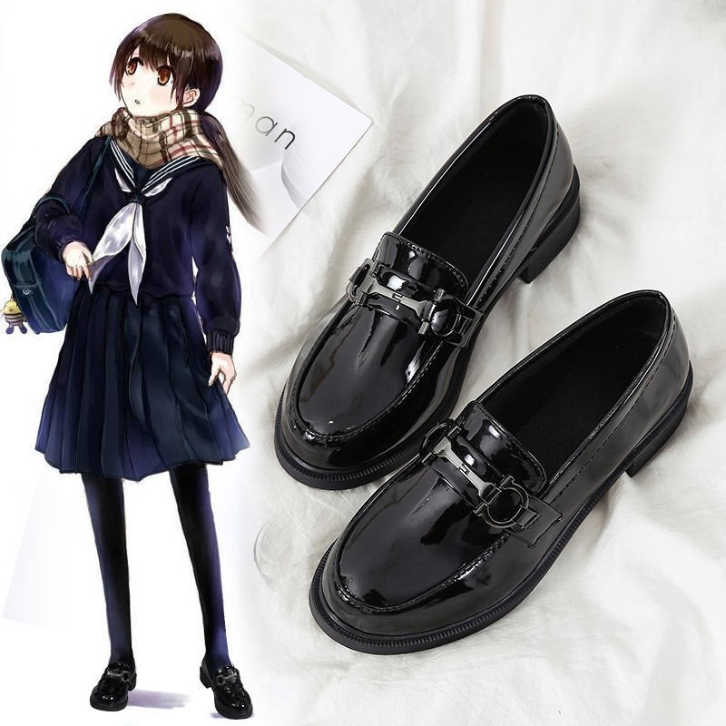 ภาพหน้าปกสินค้า️พร้อมส่ง  ญี่ปุ่นรองเท้าหนังขนาดเล็กผู้หญิงย้อนยุคสไตล์อังกฤษโลฟเฟอร์3cmใหม่jkชุดshoes