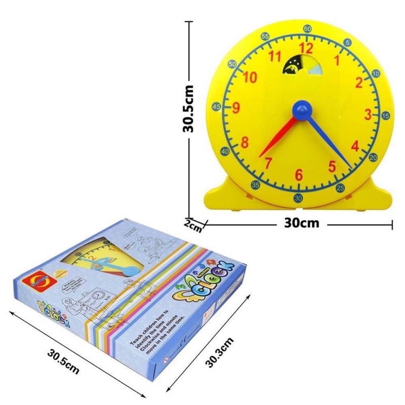 นาฬิกาสอนเวลาเด็ก-สื่อการสอนเรื่องเวลา-เข็มหมุนตามจริง