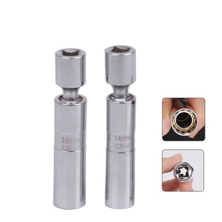 New 14/16mm Spark Plug Socket Wrench Magnetic Thin Wall 3/8&amp;quot; Drive Sockets 12 Angle Universal Joint Repairing Remov