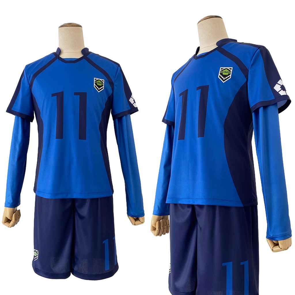 ราคาและรีวิวHoloun Blue Lock ชุดคอสเพลย์ เสื้อยืด ลายอนิเมะ Football Soccer Uniform Isagi Yoichi Bachira Chigiri Nagi Rin Sae Itoshi สีฟ้า สําหรับปาร์ตี้ฮาโลวีน